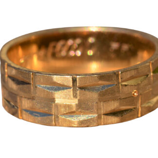 SOLD - The Maddox:  Men's 14 K Gold Faceted Eternity Band
