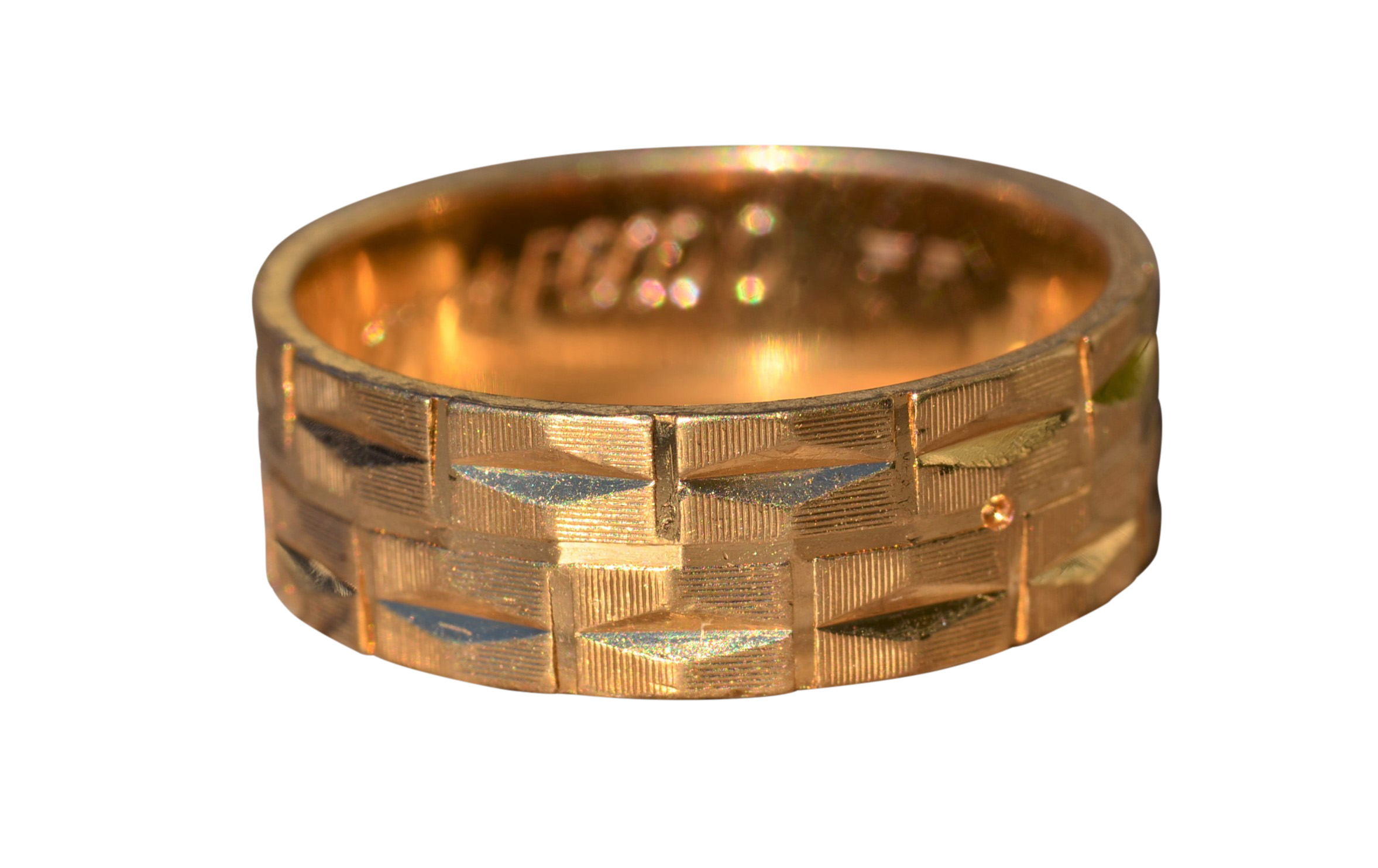 SOLD - The Maddox: Men's 14 K Gold Faceted Eternity Band