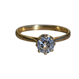 SOLD - The Ashby Street:  Ladies Antique 14K Gold Engagement Ring set with 0.71 CT Diamond