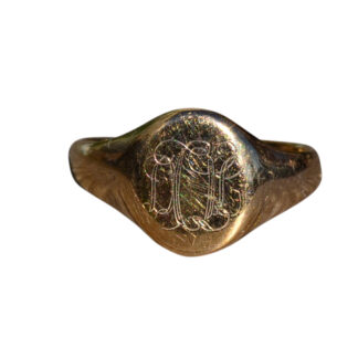 SOLD - The Lema:  Antique Children's Yellow Gold Engraved Ring