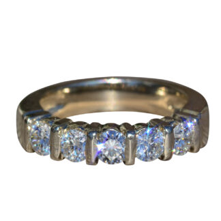 SOLD - The Maxson Street:  Ladies Vintage 14K White Gold Wedding Band set with 1 CTW Diamonds
