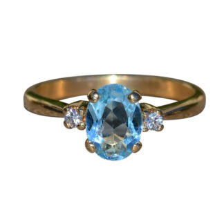 SOLD - The Niles:  Ladies 14K Gold Topaz and Diamond Engagement Style Ring