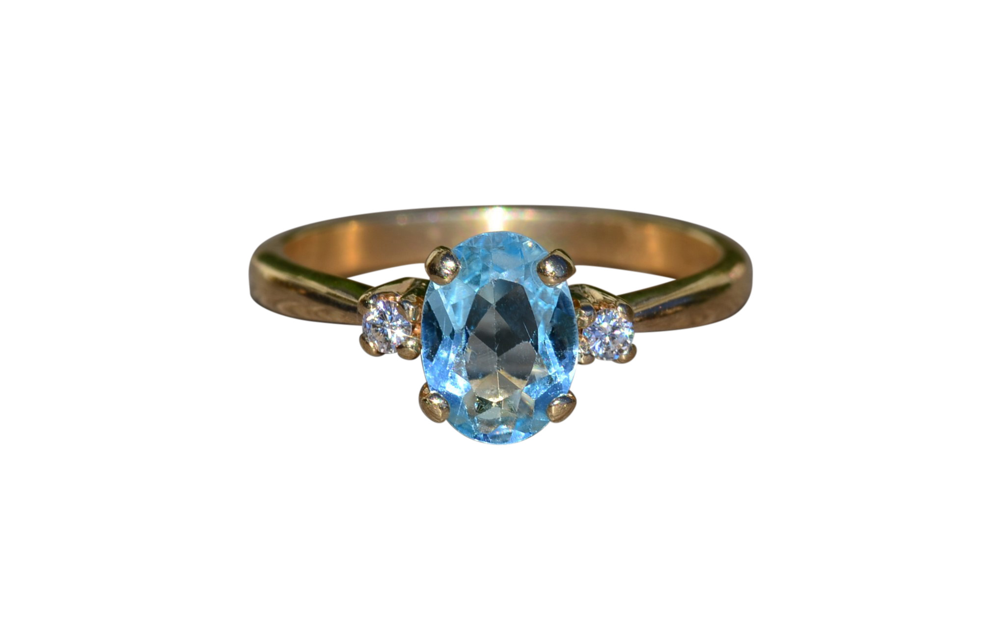 SOLD - The Niles: Ladies 14K Gold Topaz and Diamond Engagement Style Ring