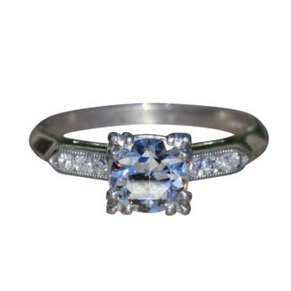 The Amaya:  Ladies Platinum Engagement Ring set with 0.66 CT Center Diamond