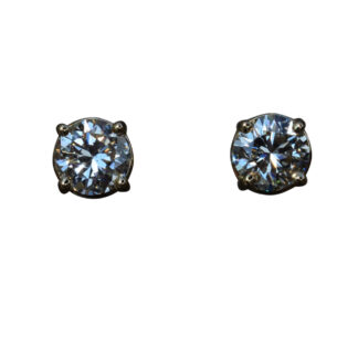 The Charmaine:  Ladies 14K Gold Stud Earrings set with 1.02 CTW Diamonds