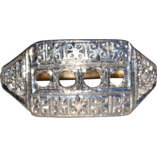 Ladies Antique 18K Two Tone Art Deco Mounting