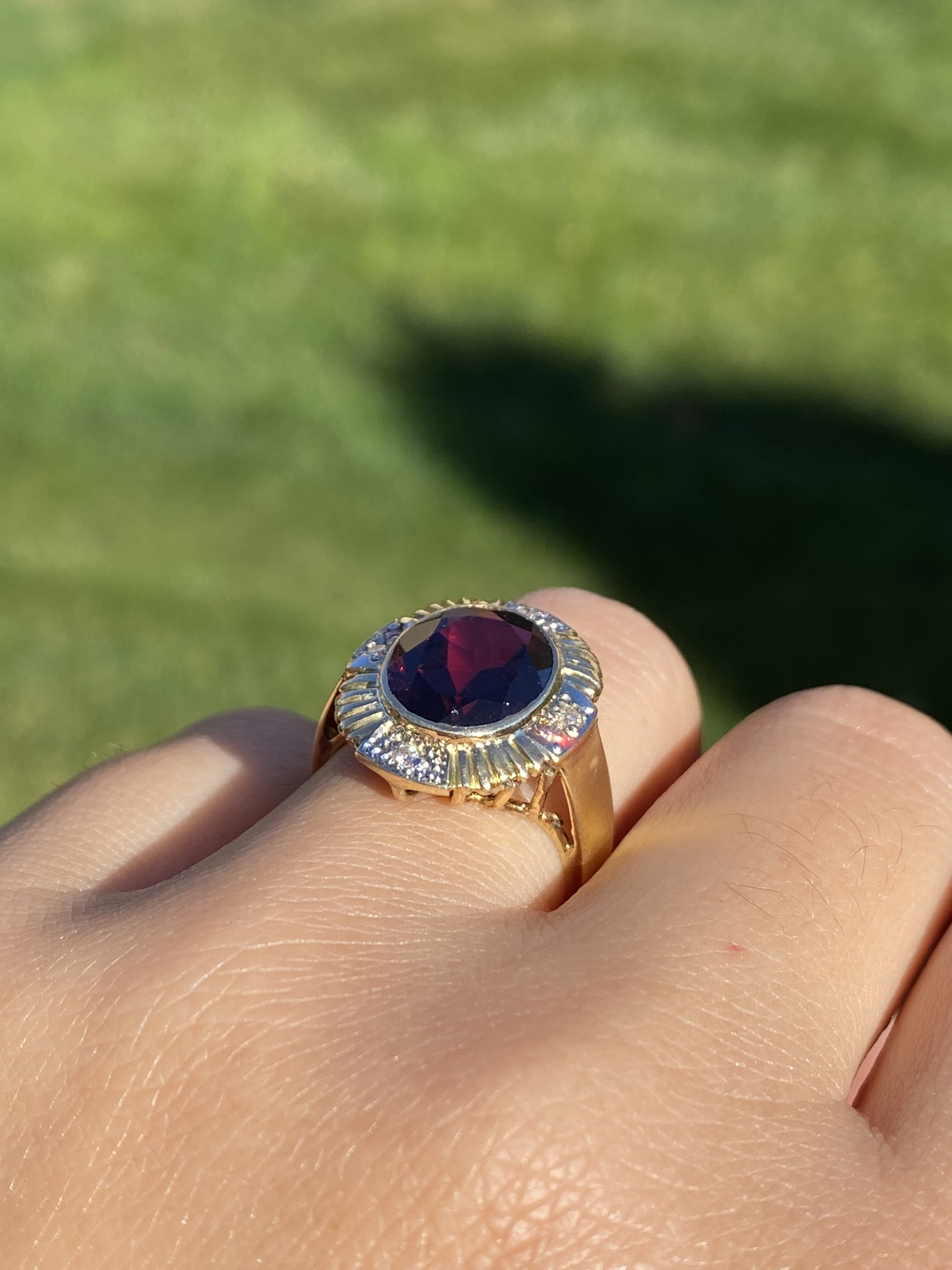 SOLD - The Garibaldi: Ladies 14K Garnet and Diamond Cocktail Ring - Image 10