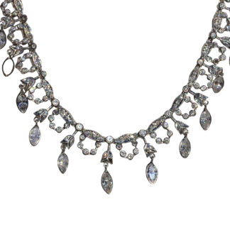 The Brixham:  White Gold Diamond Bib Necklace