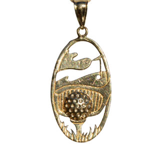 The Woods:  Signed Gold Pendant in Yellow Gold
