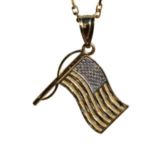The America:  God Bless America Pendant in Yellow Gold