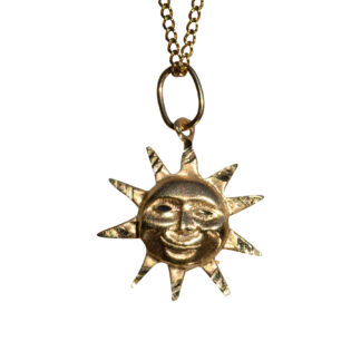 SOLD - The Allende:  Ladies 14K Gold Sun Burst Necklace