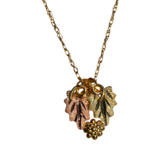 SOLD - The Altamarino:  Ladies Two Tone Black Hills Style Leaf Necklace