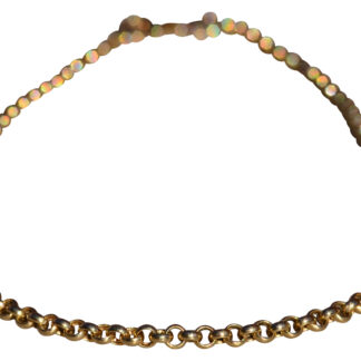 SOLD - The Remolino:  Ladies 14K Yellow Gold Cable Style Ankle Bracelet