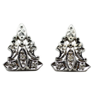 SOLD - The Tizlas:  Delicate Antique Platinum and Diamond Drop Earrings