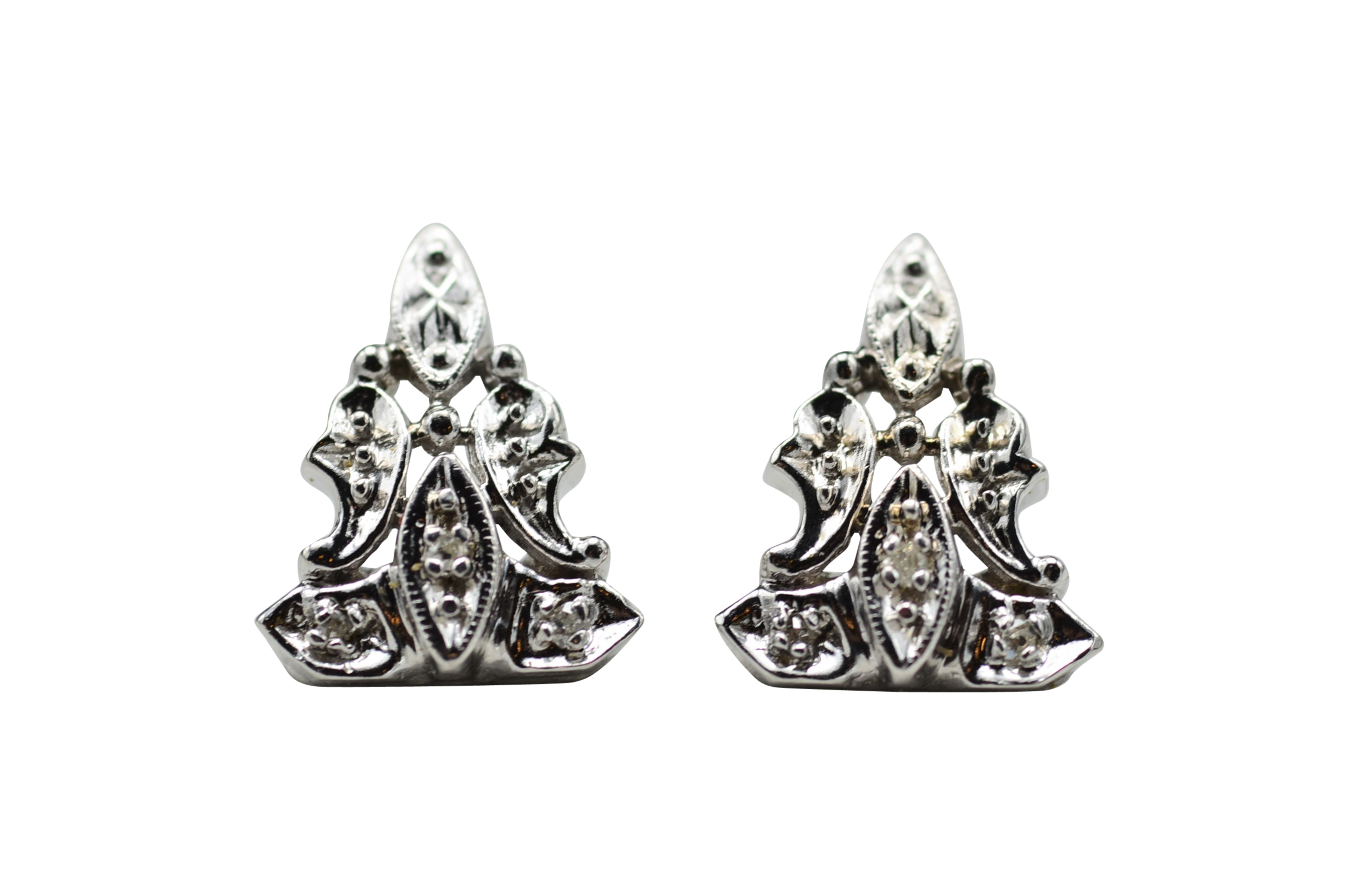 SOLD - The Tizlas: Delicate Antique Platinum and Diamond Drop Earrings