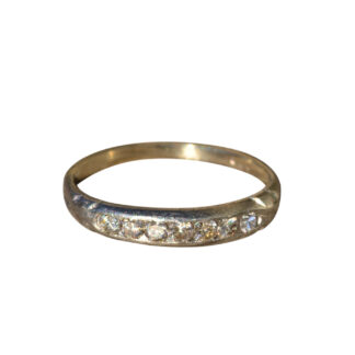 The Bentzen:  Antique Ladies Diamond Wedding Band in Platinum and 14K Gold