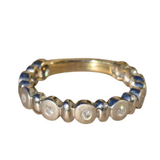 The Valarian:  Ladies 14K White Gold and Diamond Stackable Band