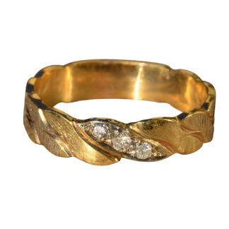 The Tuttle:  Men's Vintage Yellow Gold and Diamond Eternity Band