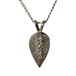 SOLD - The Petral:  Unique White Gold and Diamond Pear Shaped Necklace