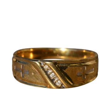 SOLD - The Midden:  Vintage Men's Yellow Gold and Diamond Band