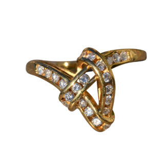 The Firnline:  Ladies 14K Gold and Diamond Script Ring