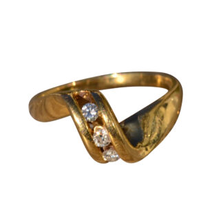 The Tucana:  Ladies 14K Gold Modified Bypass Diamond Ring