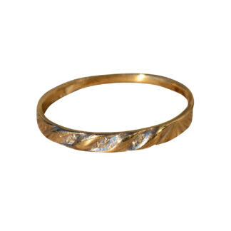SOLD - The Halin:  Men's 14K Gold and Diamond Thin Wedding Band