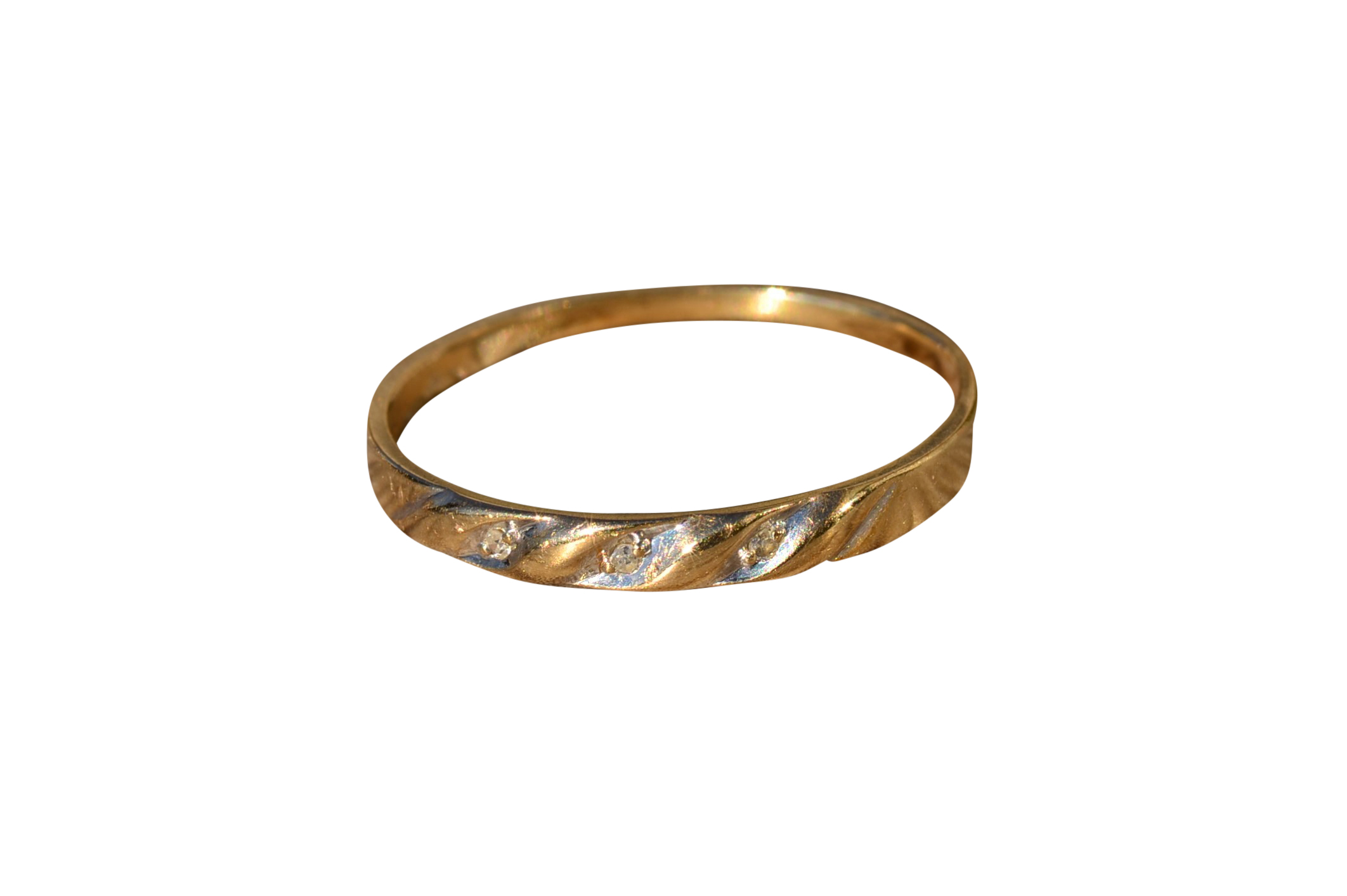 SOLD - The Halin: Men's 14K Gold and Diamond Thin Wedding Band