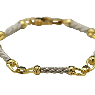 SOLD - The Barbuda:  Ladies 14K Two Tone Specialty Link Bracelet