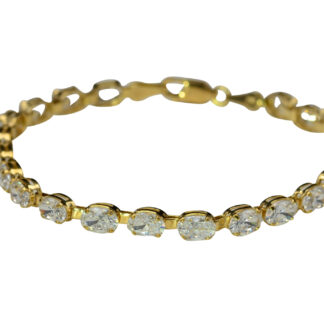SOLD - The Muriel:  Ladies 14K Gold and Cubic Zirconia Tennis Bracelet