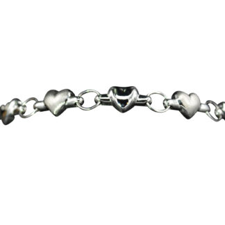 The Rovenna:  Ladies Simple 14K Gold Heart Chain Bracelet