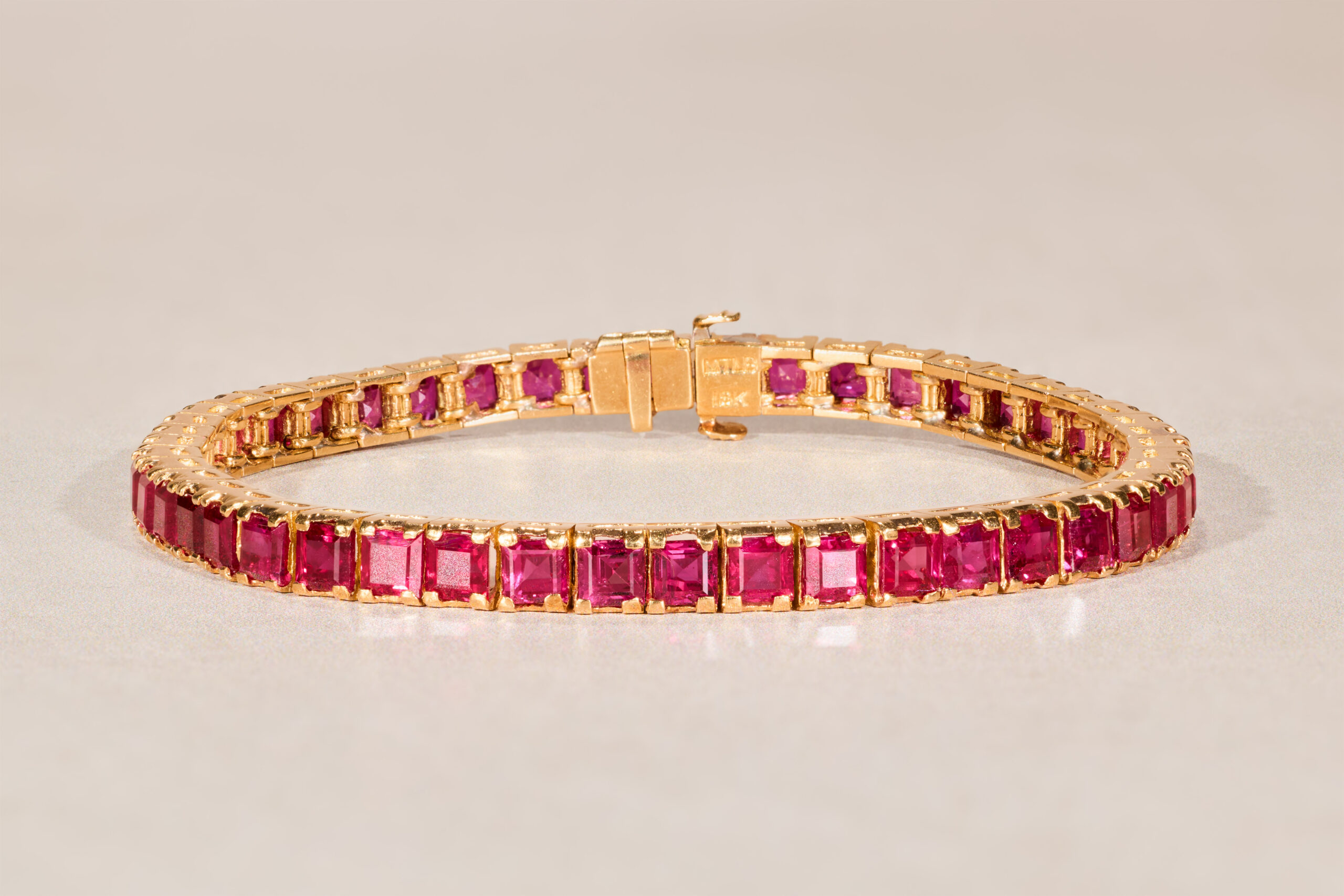 The Michele: 18K Yellow Gold Ruby Tennis Bracelet