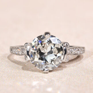The Bellevue:  Antique Tiffany & Company Engagement Ring in Platinum Art Deco With Filigree