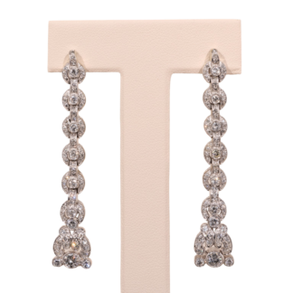 The Santa Rosa:  Outstanding Antique Platinum Diamond Dangler Earrings