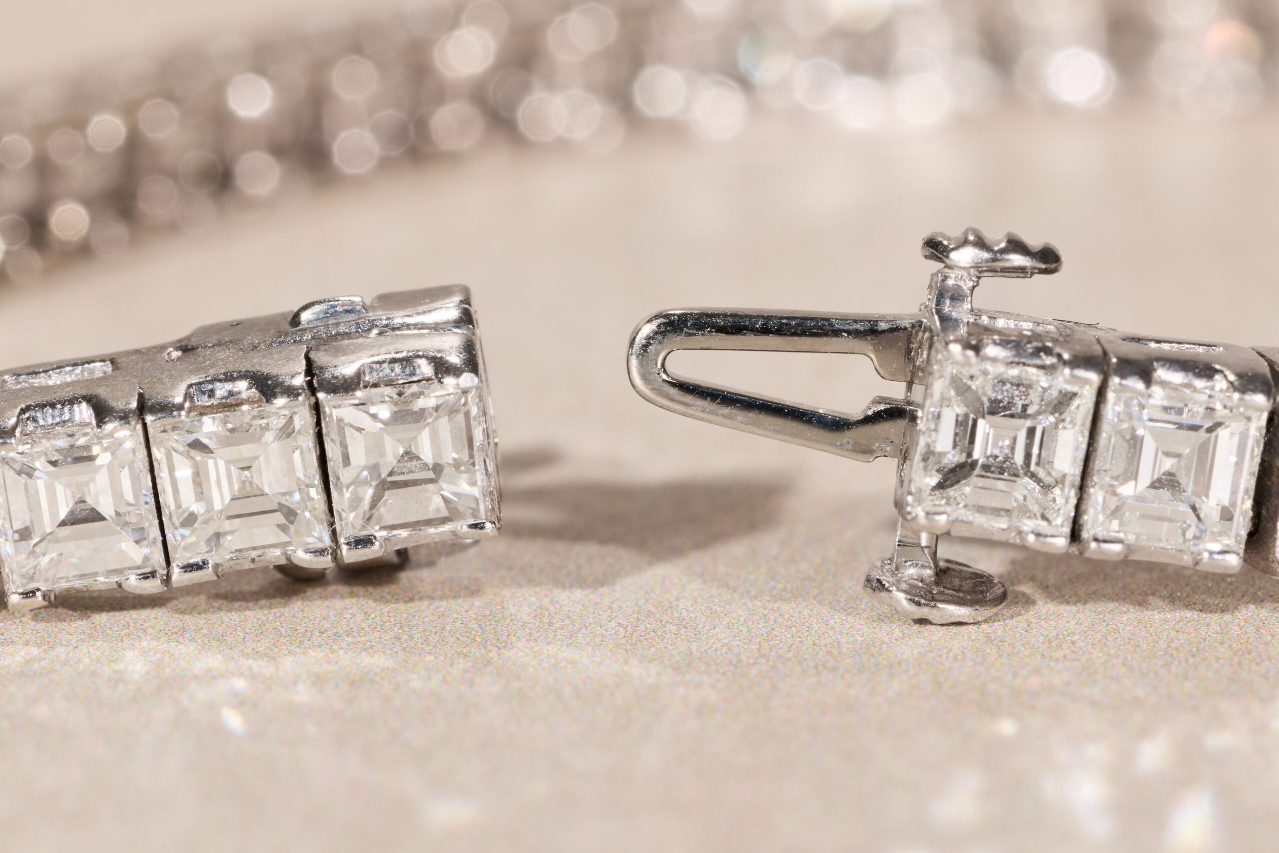 The Rembrandt: 15.72 CTW Asscher Cut Diamond White Gold Line Bracelet - Image 9