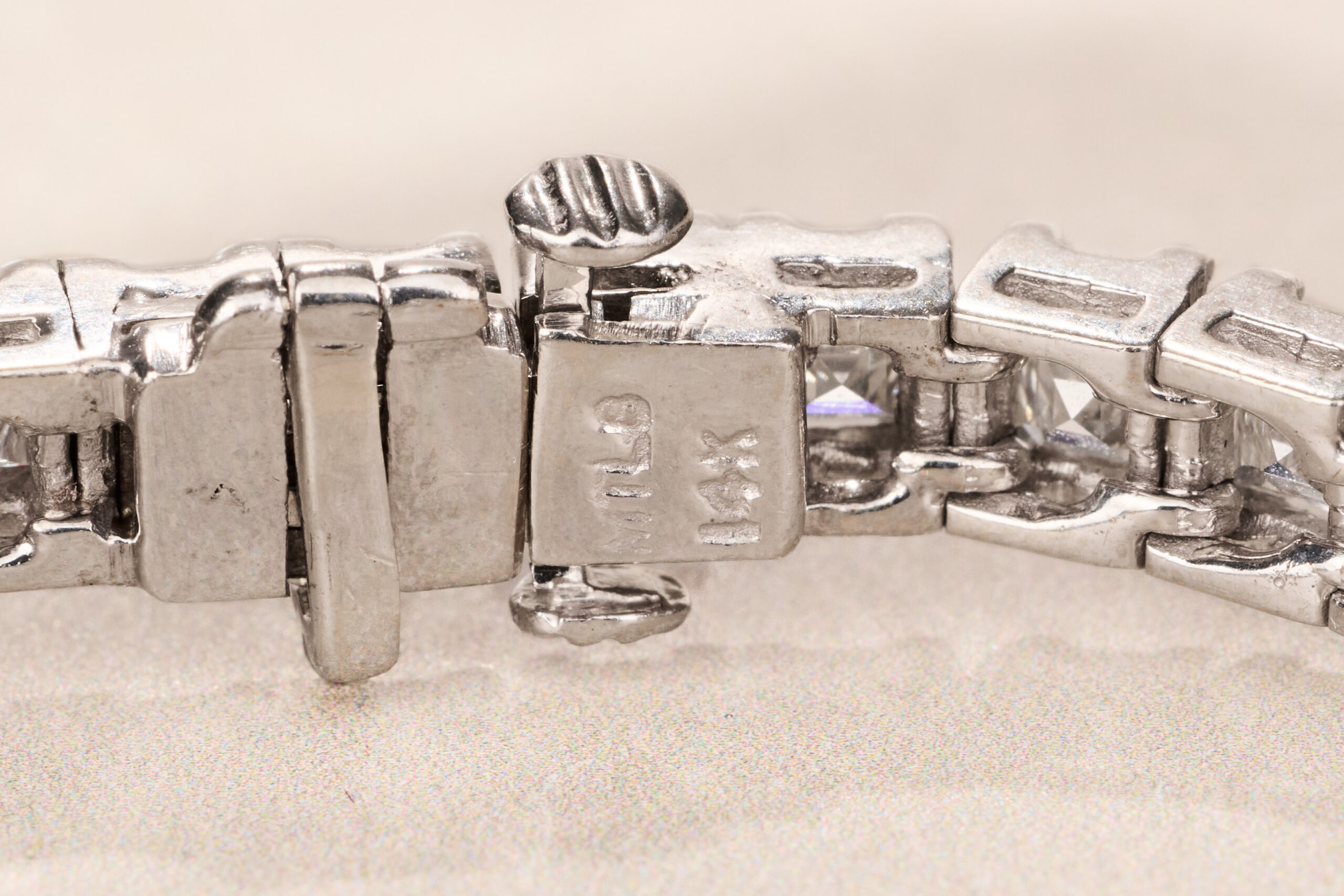 The Rembrandt: 15.72 CTW Asscher Cut Diamond White Gold Line Bracelet - Image 10