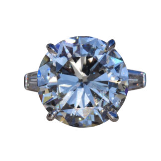 The Adrianna:  GIA Graded 5.89 Carat Round Brilliant Cut Diamond in Platinum