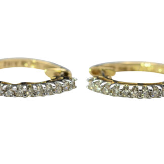 SOLD - The Lackens:  Ladies Two Tone Gold Diamond Set Hoop Earrings