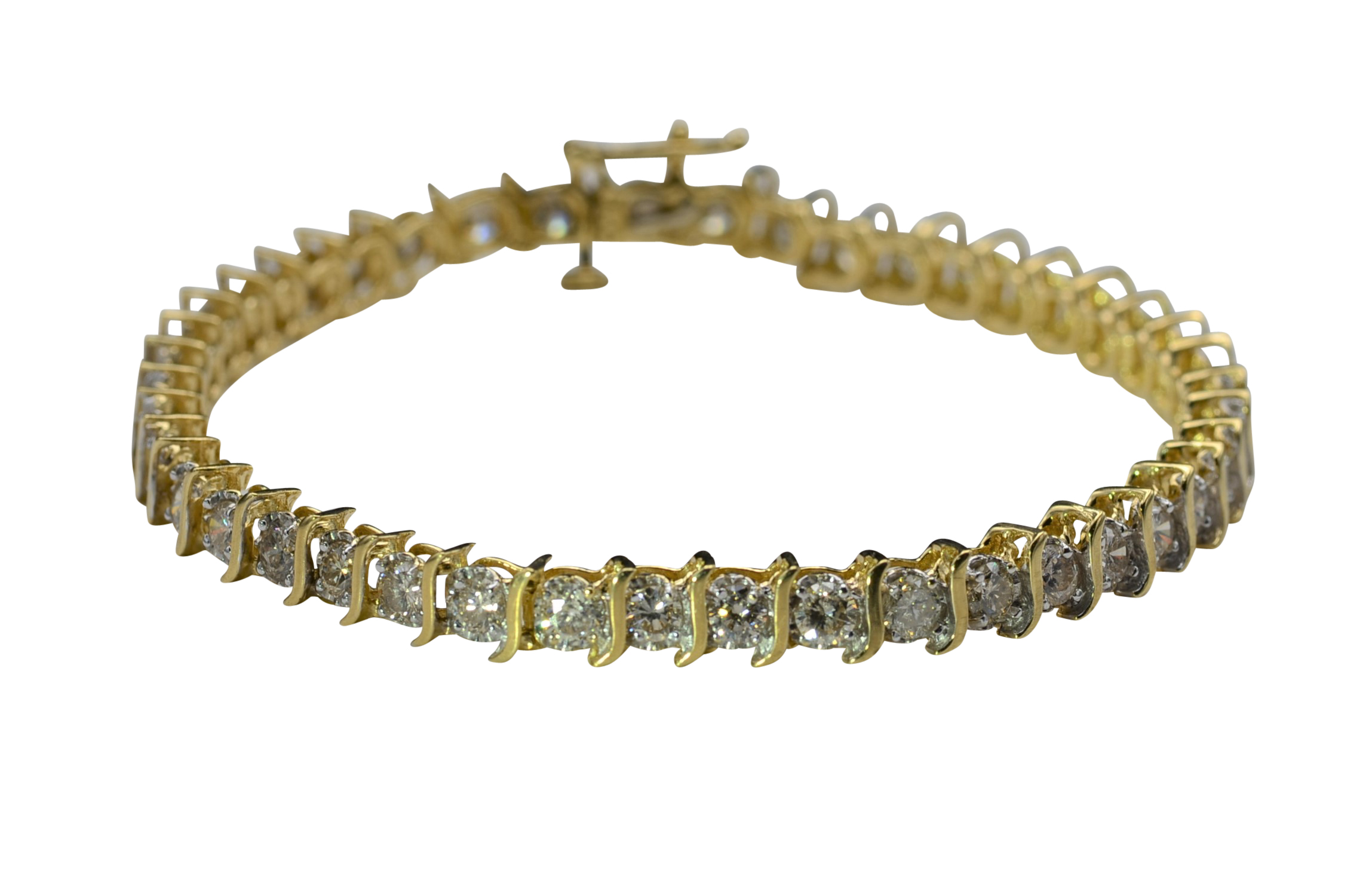 The Eadestown: Ladies 14K Yellow Gold Bracelet set with 5 CTW Diamonds