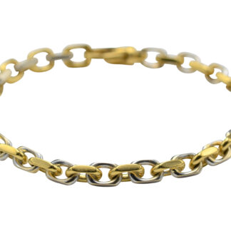 The Duhallow:  Gentleman's 18K Two Tone Handmade Cable Bracelet