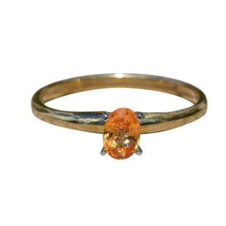 The Azucena:  Ladies Engagement Style Ring set with 0.62 CT Mandarine Garnet