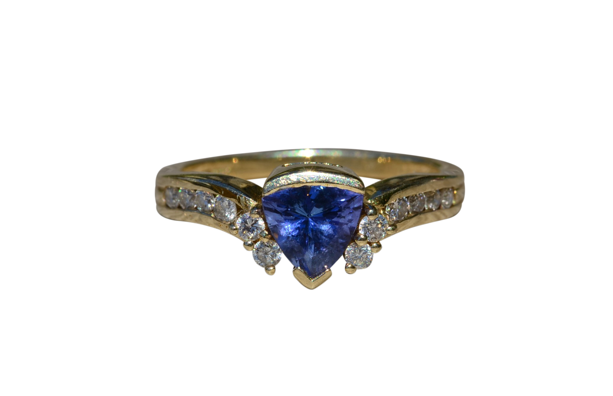 SOLD - The Fruticosa: Ladies 14K Gold Cocktail Ring set with 1 CT Tanzanite and Diamonds