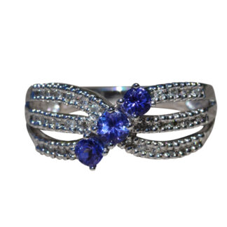 The Alatus:  Ladies 14K Gold Ring set with 0.51 CTW Tanzanite and 0.14 CTW Diamonds
