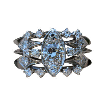 SOLD - The Willamette:  Ladies 14K White Gold Engagement Style Ring set with Diamonds