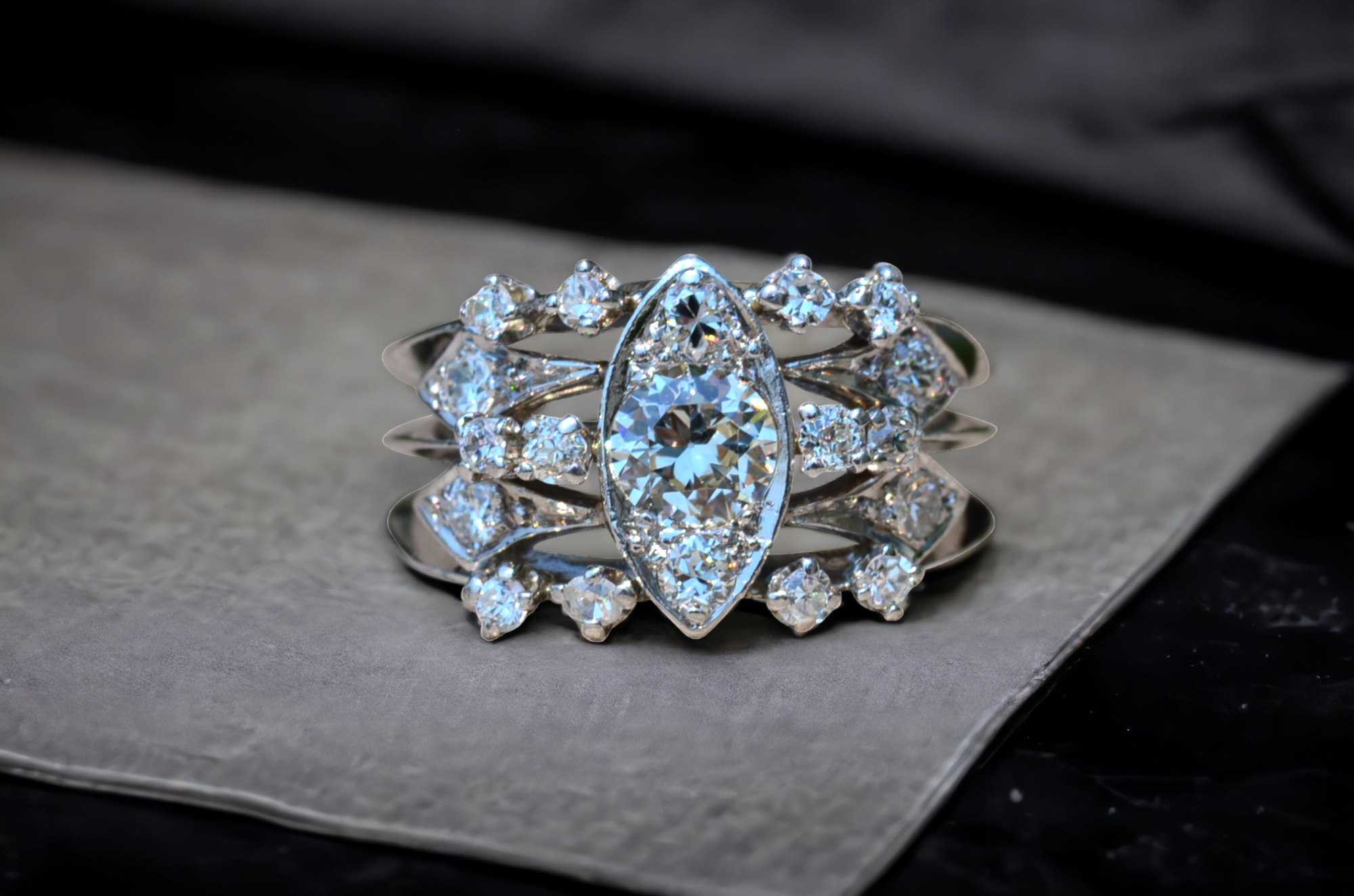 SOLD - The Willamette: Ladies 14K White Gold Engagement Style Ring set with Diamonds - Image 10