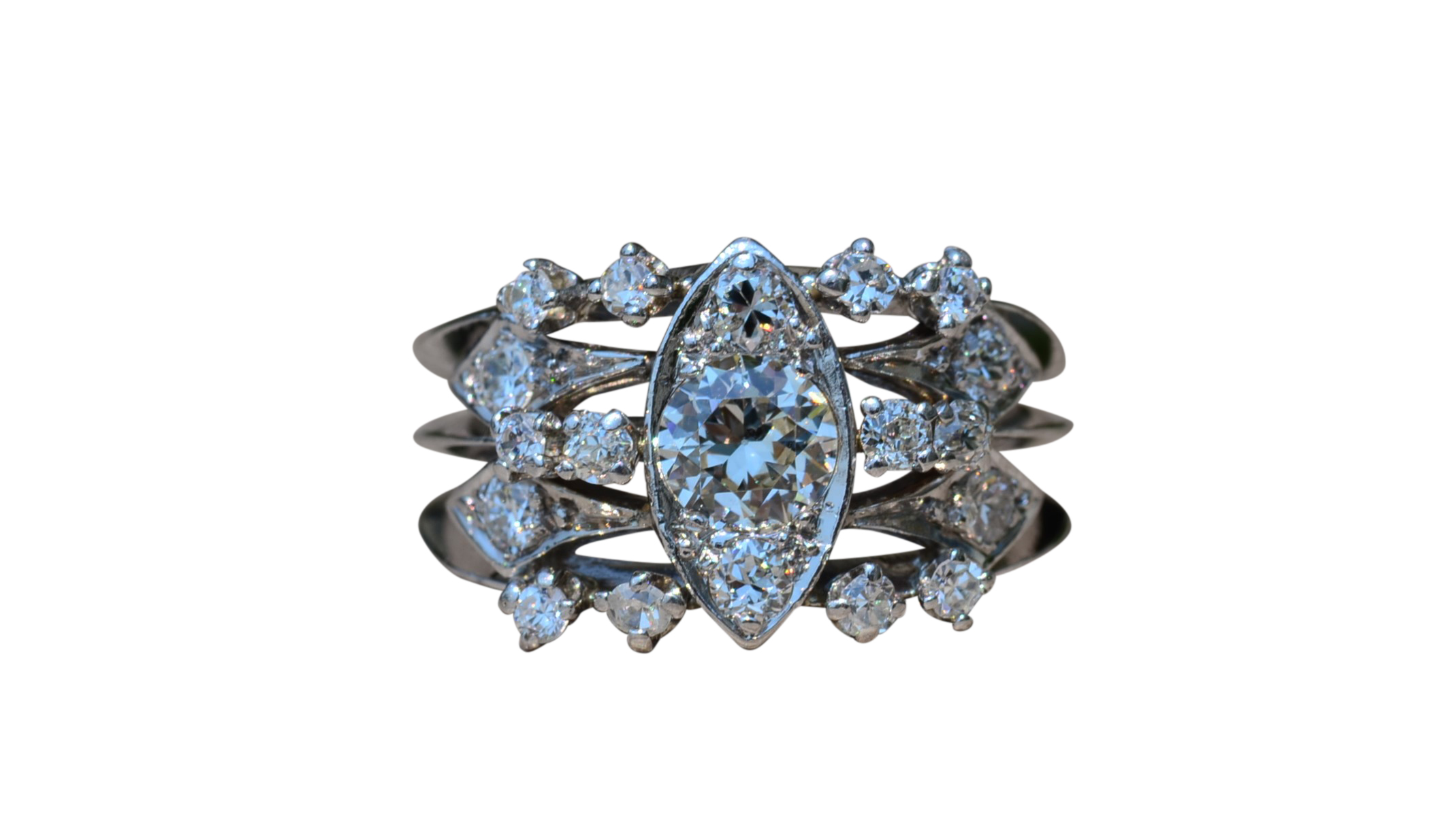 SOLD - The Willamette: Ladies 14K White Gold Engagement Style Ring set with Diamonds