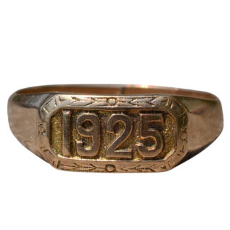 SOLD: Ladies Antique 1925 Engraved Ring in Yellow Gold