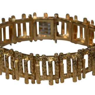 SOLD - The Brigitta:  Ladies Signed Mid Century Modern 14K Gold Bracelet