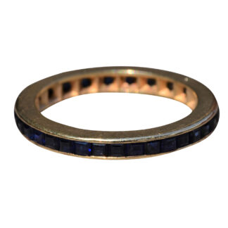 The Talulla:  Ladies Vintage 14K Yellow Gold Eternity Band set with Sapphires