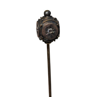 Victorian Rose Gold Stick Pin set with Rose Cut Diamonds
